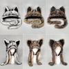Gothic Punk Fuzzy Cat Ear Beanie Hat Women Winter Warm Soft Plush Cap Sweet Cool Style