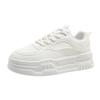White sneakers women's autumn muffin platform white shoes round head lace-up breadboard shoes heightening casual shoes children