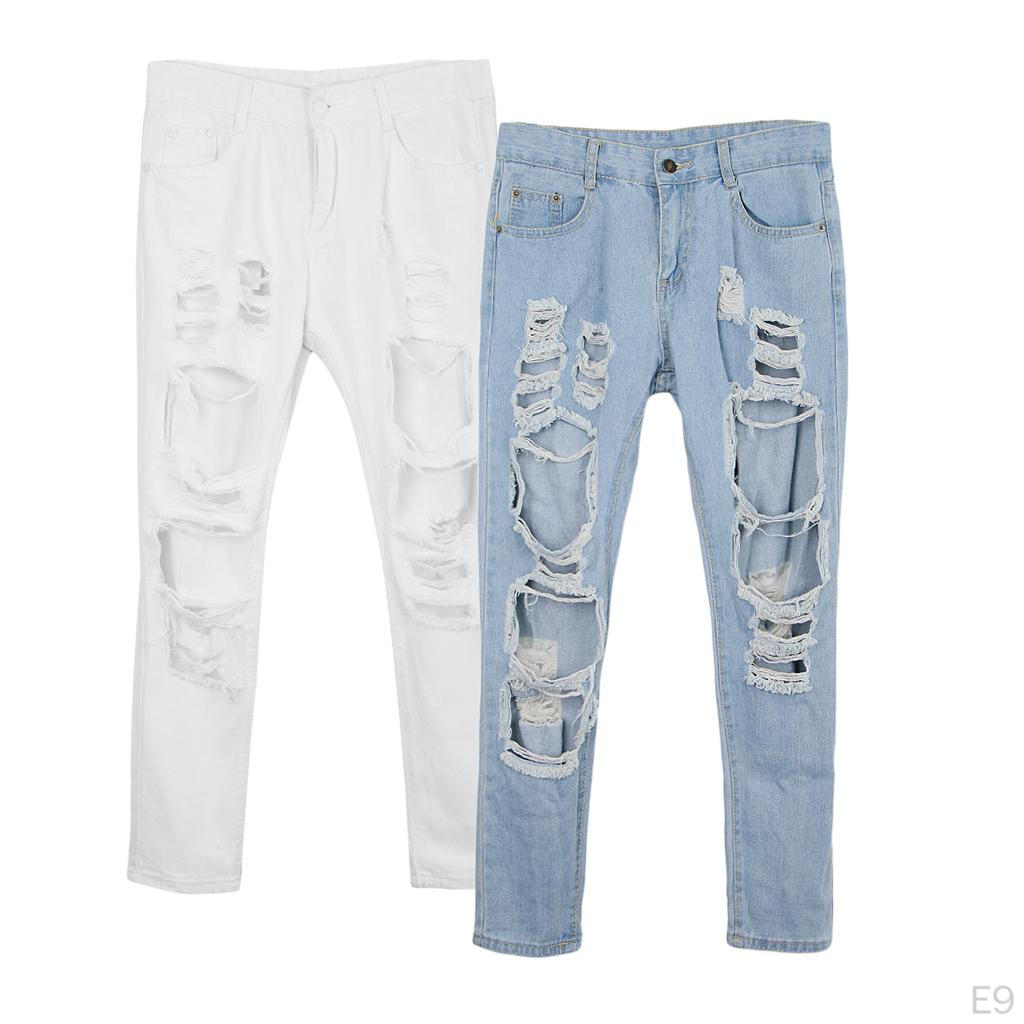 Jeans Stretchable Bottom Pencil Women Ladies Casual Straight Legs Soft