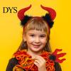 Devil Cosplay Set for Party Halloween Red Costume, Glitter Horn Headband And Trident Prop Cosplay, Masquerade Performance Accessories Adults Children