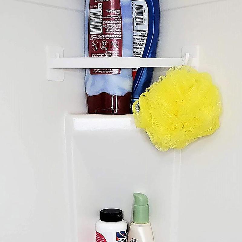 Camper Rv Travel Trailer Bathroom Shower Corner Shelf Storage Bar Protect Shower Supplies Camping Car Accessory White Sturdy