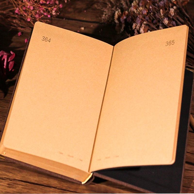 A5 Retro Cloth Diary Kraft Paper Horizontal Line 365 Days Thick Large Notebook Blank Page