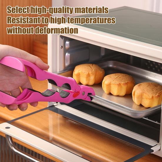 3-in-1 Hot Plate Gripper Tongs Heat Resistant Bowl Tongs Non-Slip Plate Lifter with Built-in