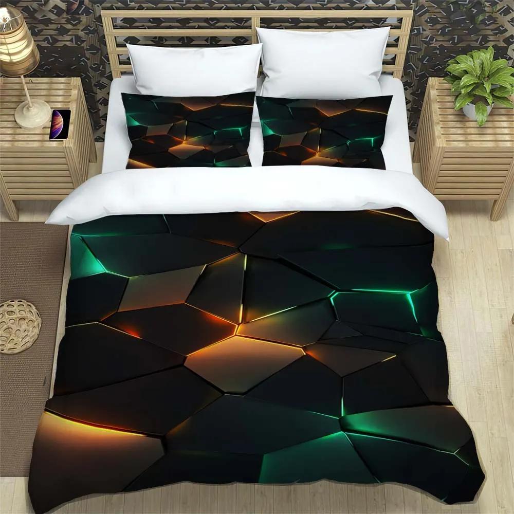 3D moderní abstraktní geometrické minimalistické tištěné povlečení s manželskou postelí velikosti Queen Povlečení na míru Sada povlečení velikosti King Měkké a pohodlné
