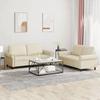 VidaXL 2-piece Sofa Set with Cushions Cream Faux Leather 3202151