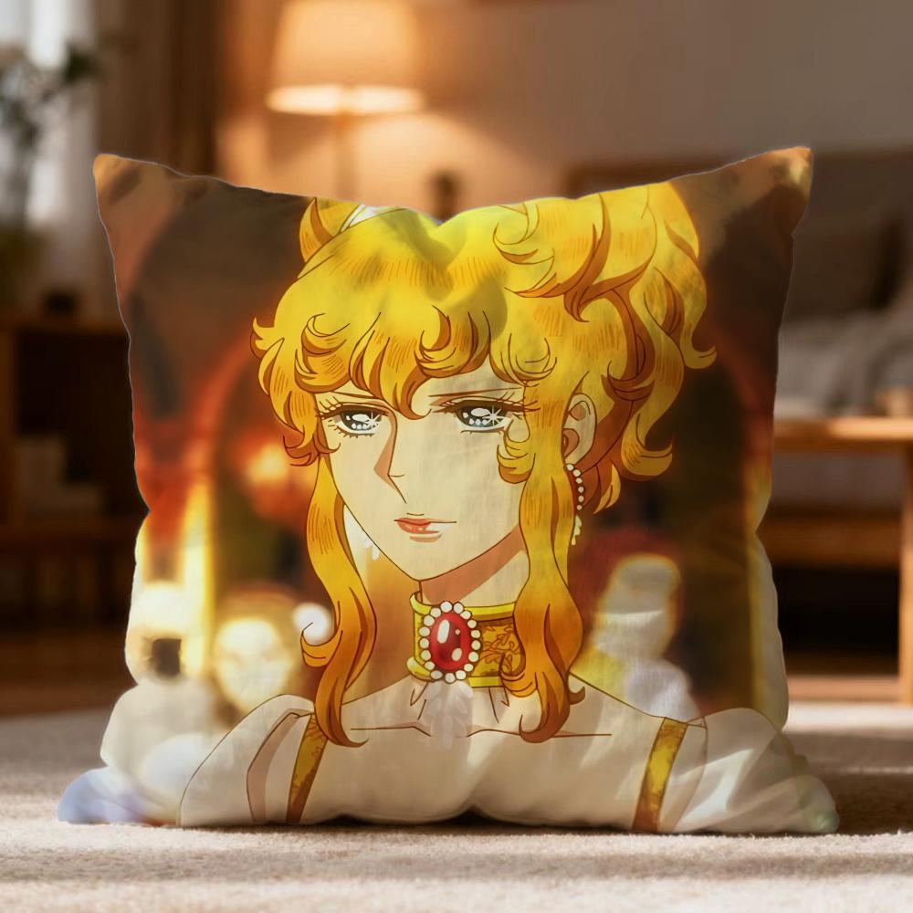 Fashion TThe Rose of Versailleses Cushion Cover Soft Washable Pillow Case Multi-Scene for Couch Bed Travel Office Use