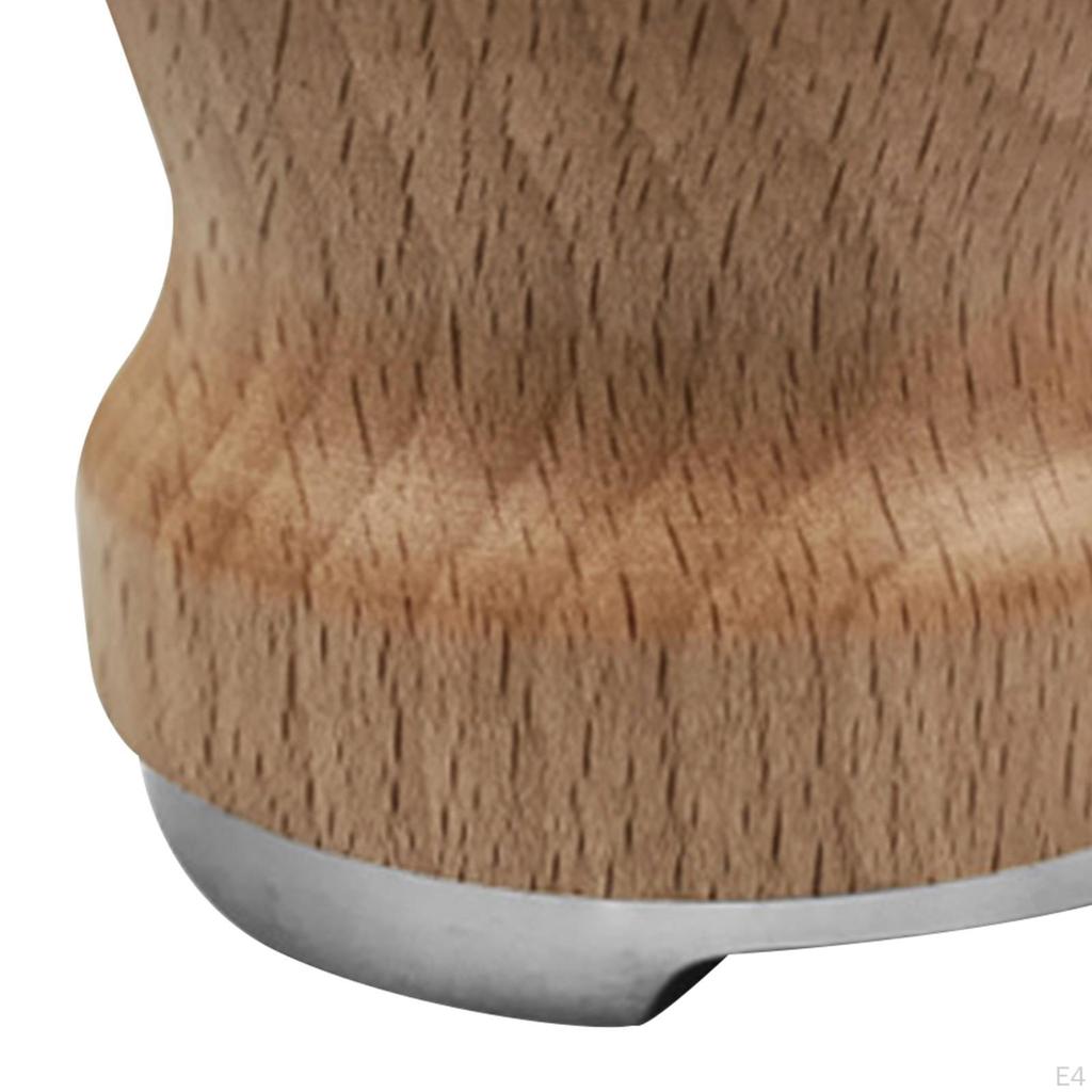 Dispenser Hand Tamper Wooden Handle, 304 Stainless Steel Professional Coffee Espresso