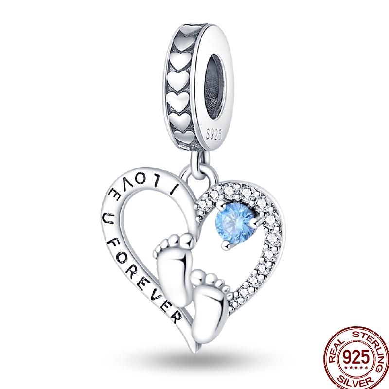 Copper Blue Mountains Airplane Stars Moon Blessing Charm Beads Suitable For 3Mm Original Bracelet Diy