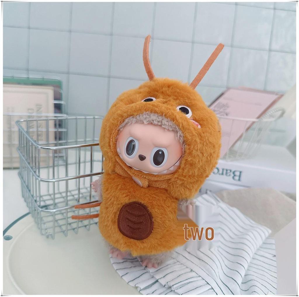 First, Second, and Third Generation Labubu Doll Clothes: 17cm Plush Onesie for 10cm Labubu Dolls, Cute Cartoon Design