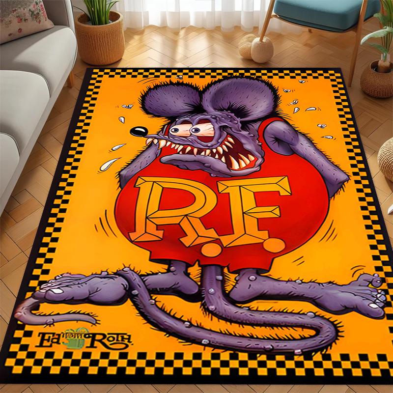 Rat Fury: Furious carpet Doormat Living room and bedroom mats Art Doormat Christmas gifts