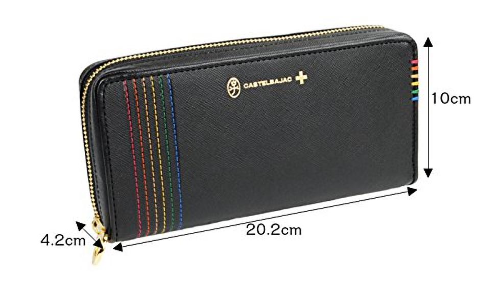 CASTELBAJAC Long Wallet with Zipper Closure, Chest, Cowhide Leather, Men's and Women's, 27606 (Black)