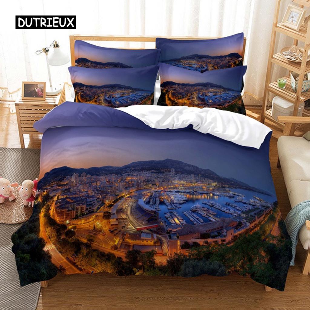 Night View Bridge Bedding Set Duvet Cover Set 3d Bedding Digital Printing Bed Linen Queen Size Bedding Set Fashion Design