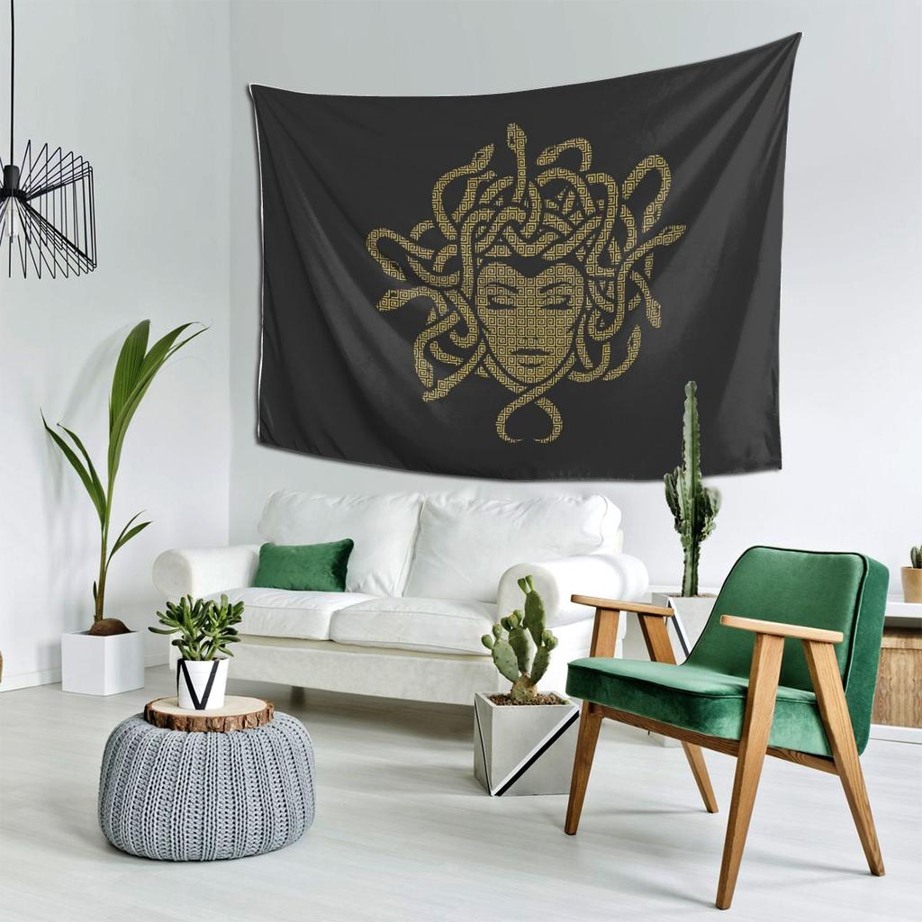 Antikes Griechenland Medusa Gorgone Vintage Stil Wandteppich Dekoration Kunst Ästhetische Wandteppiche für Schlafzimmer Haus Wandtuch Wandbehang