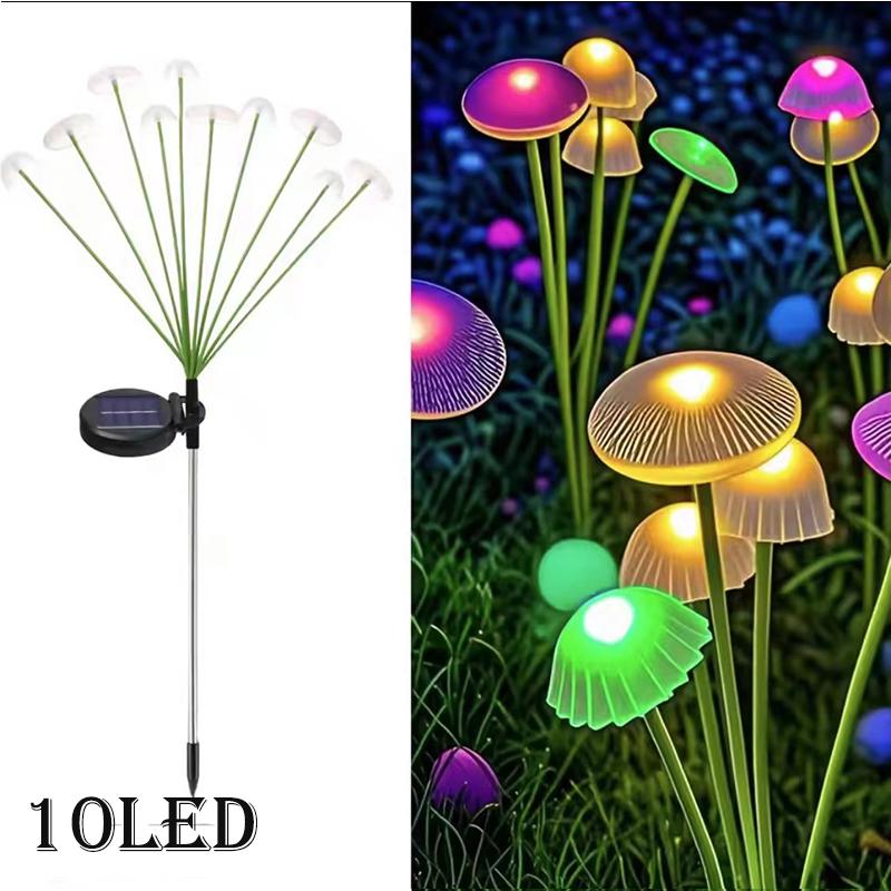 Solar Garden Lights Outdoor, Mushroom Light Outdoor, IP65 Firefly Lamp Outside Decor for Patio Pathway, Sway by Wind