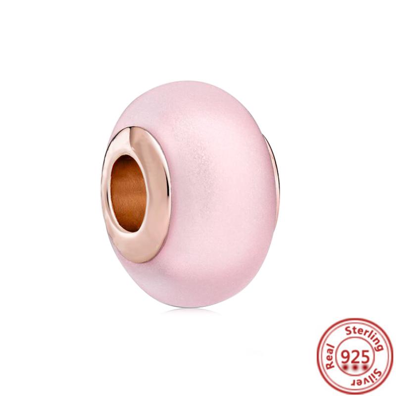 

Лидер продаж, серия из розового золота, розовый циркон, листья, кулон в форме сердца, сверкающий зажим, бусина, подходит для браслета, DIY S925, серебряные украшения