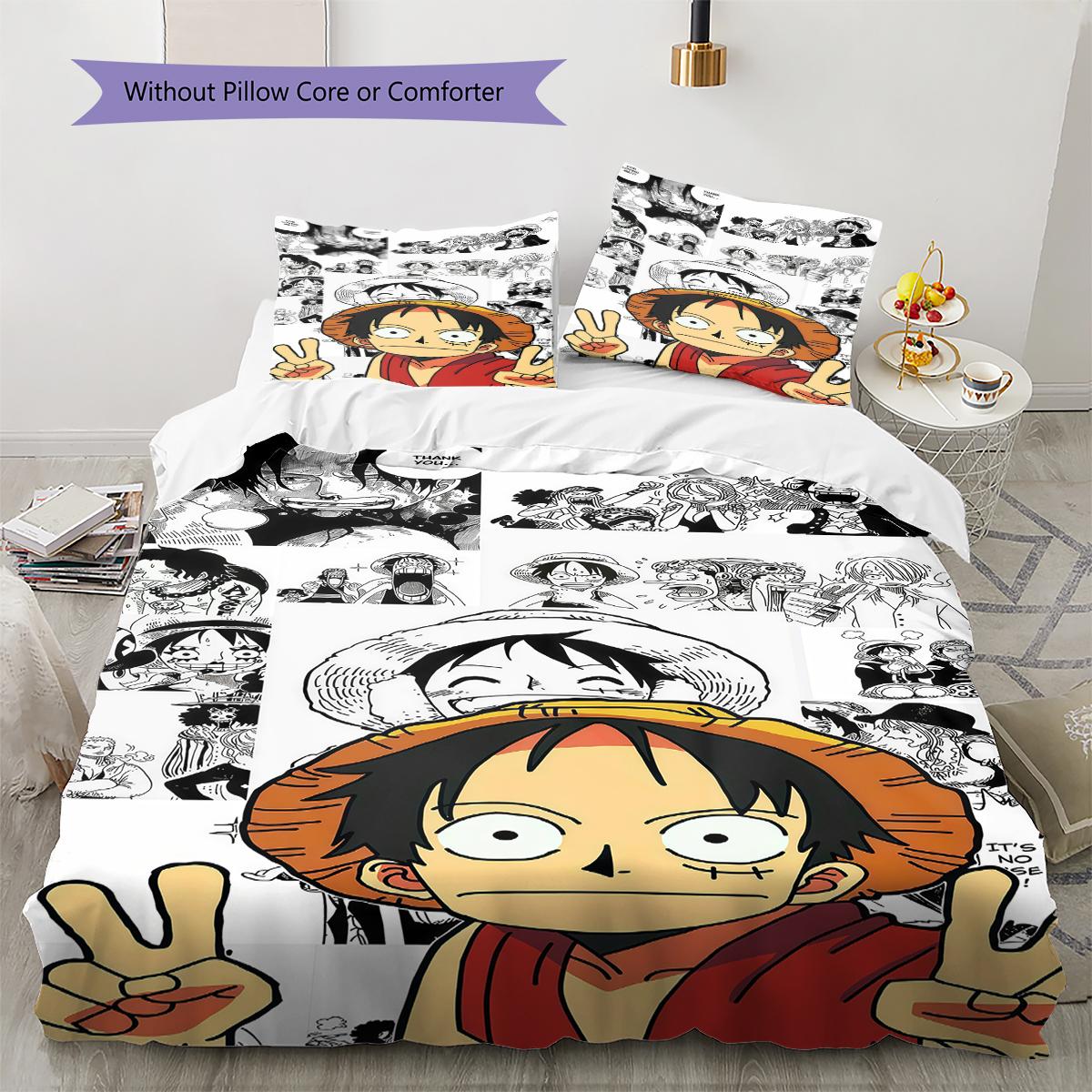 ONE PIECE Monkey D. Luffy Comfortable Soft Duvet Cover, Children Bedding Gift, Size Various Options -HE80 135x200cm