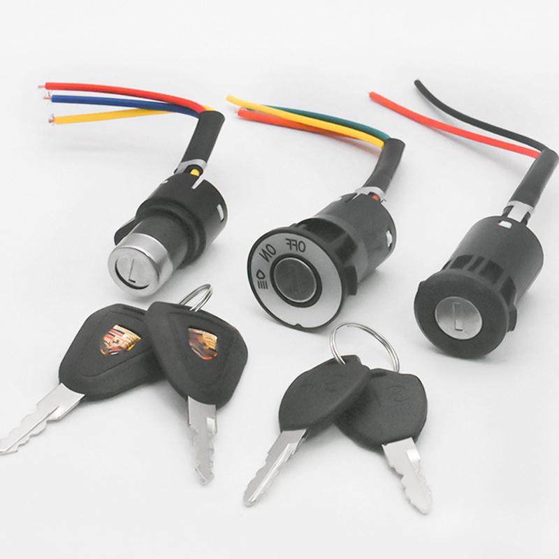 Electric Bicycle Ignition Switch Key Power Lock For Electric Scooter Portable Key Power Lock E-Bike Components Parts