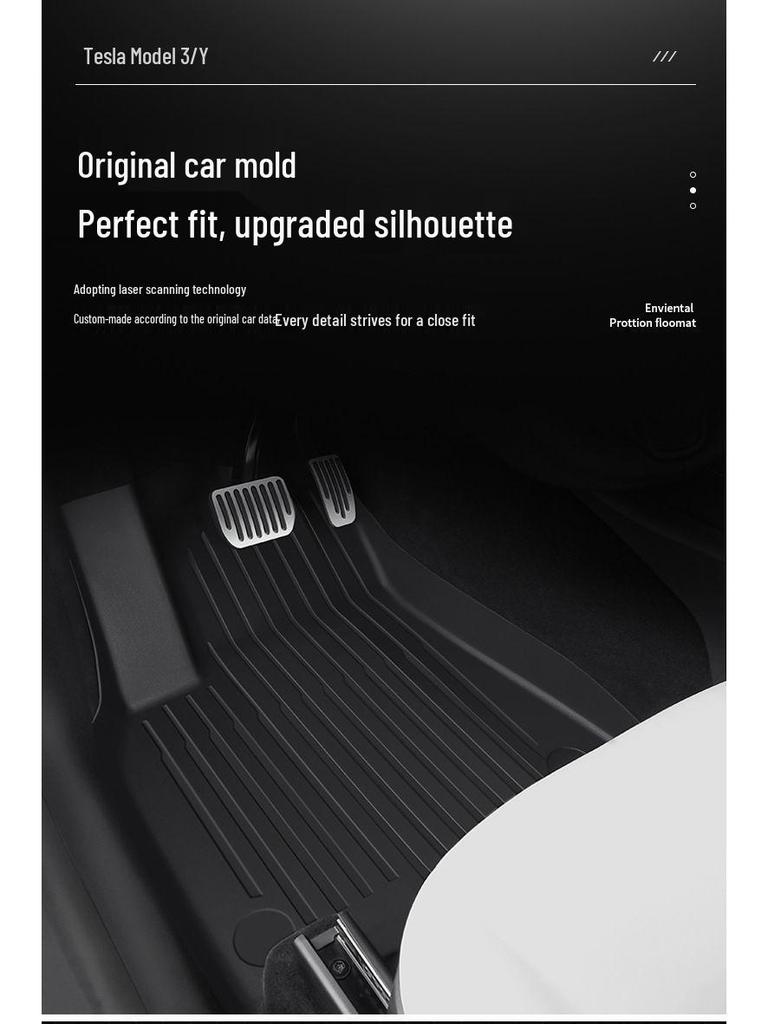 Tesla Model 3/Y Full Surround TPE Floor Mat - Interior Modification Accessories