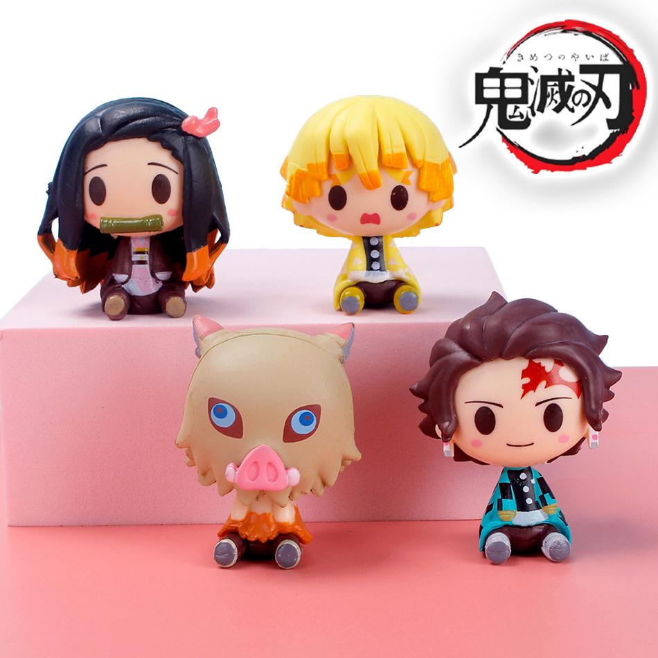 Demon Slayer Action Figure Kimetsu No Yaiba Kamado Tanjirou Nezuko Agatsuma Zenitsu Action Figure Cute Anime Model Statue Toys