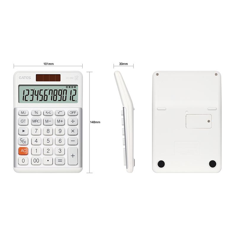Compact Dual-Power Silent Calculator for Students with 12-Digit HD Display