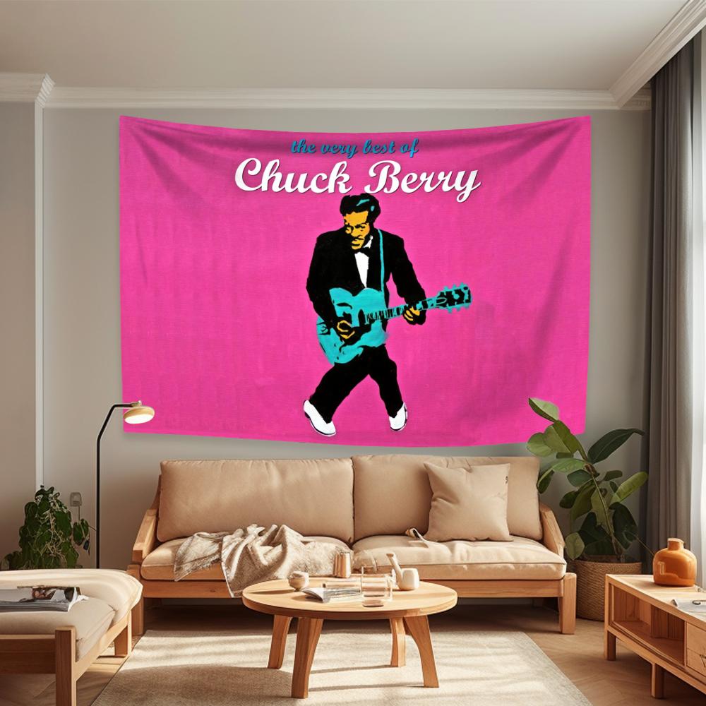 American Rock Singer Tapestry Chuck Berrys Vingtage Room Decor Large Fabric Of Background Cloth Wall Hanging Dorm Decoration
