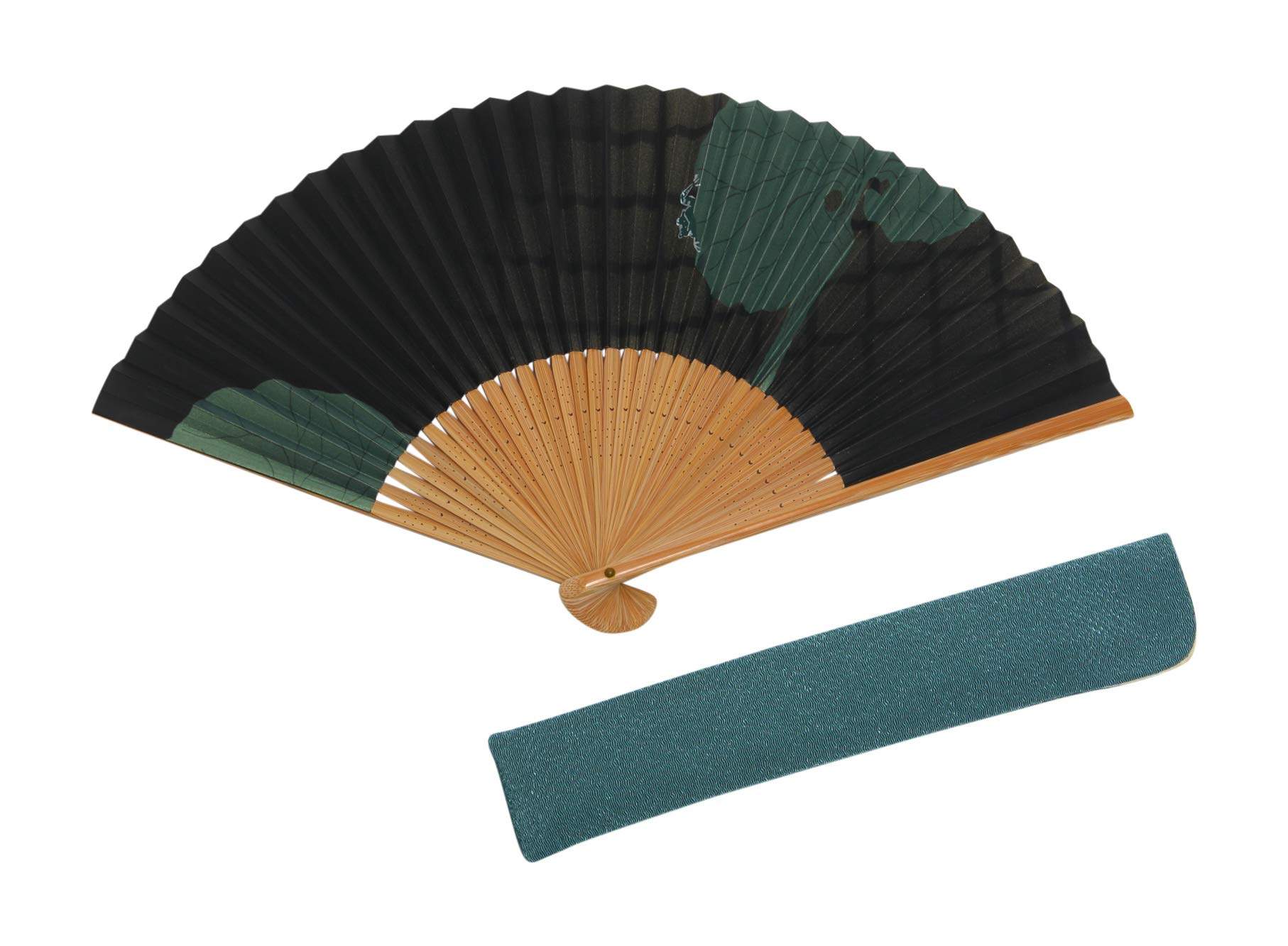 

Складной веер Kyoto Folding Fan Frog Design, ручная работа мастеров из Киото. Поставляется с чехлом и подарочной коробкой [Хасэгава] - - - зелёный