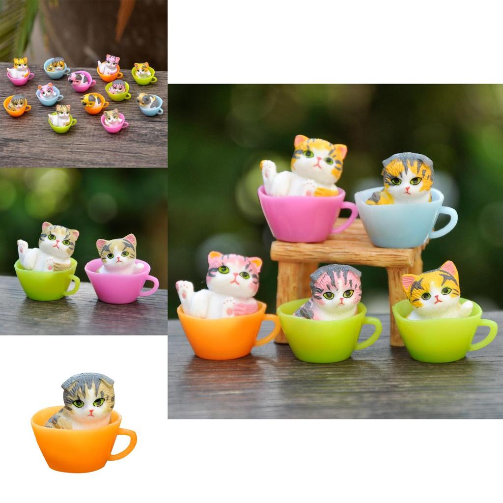 Katze Tasse Sammlerstück PVC Blind Box Spielzeug Kreative Deko für Kinder- und Erwachsenenbereiche
