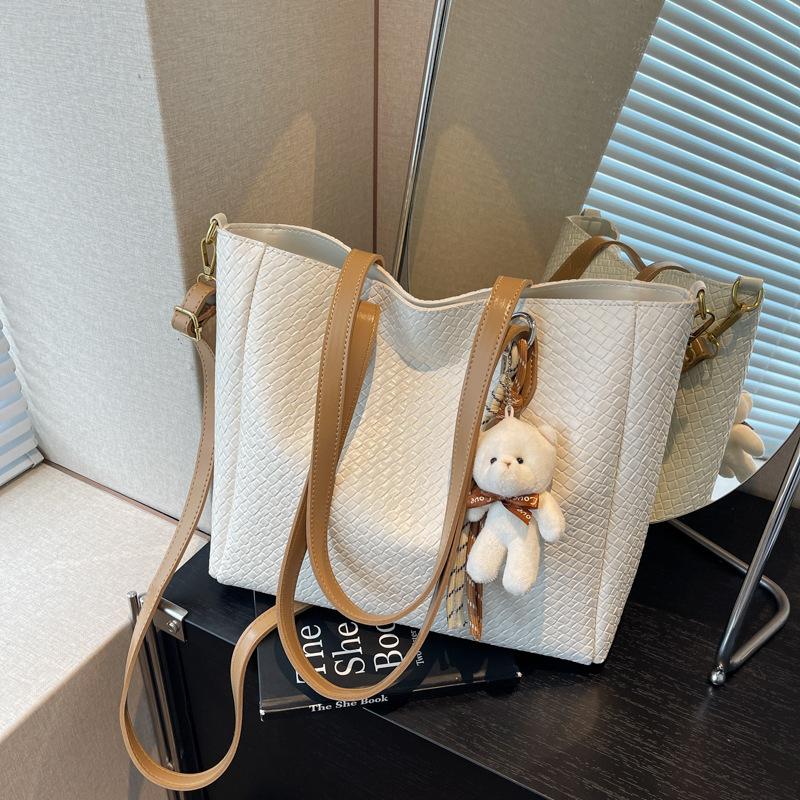 

Премиальный сенс большая вместимость большая сумка женская новая мода сумка-тоут для поездок на работу универсальная на плечо сумка-мессенджер покинуть белый