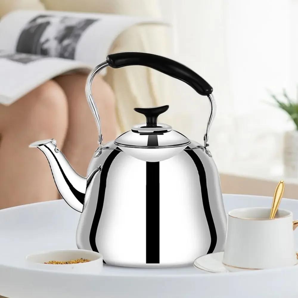 Stainless Steel New Whistling Teakettle Fast Heating Base Large Capacity Water Kettles Thickened Gas Stove Induction Cooker