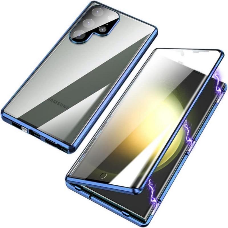 Suitable for Samsung S25ultra Magneto Mobile Phone Case Bright Metal Magnetic High Definition Anti Peeping Snap Protection Glasses Anti Fall