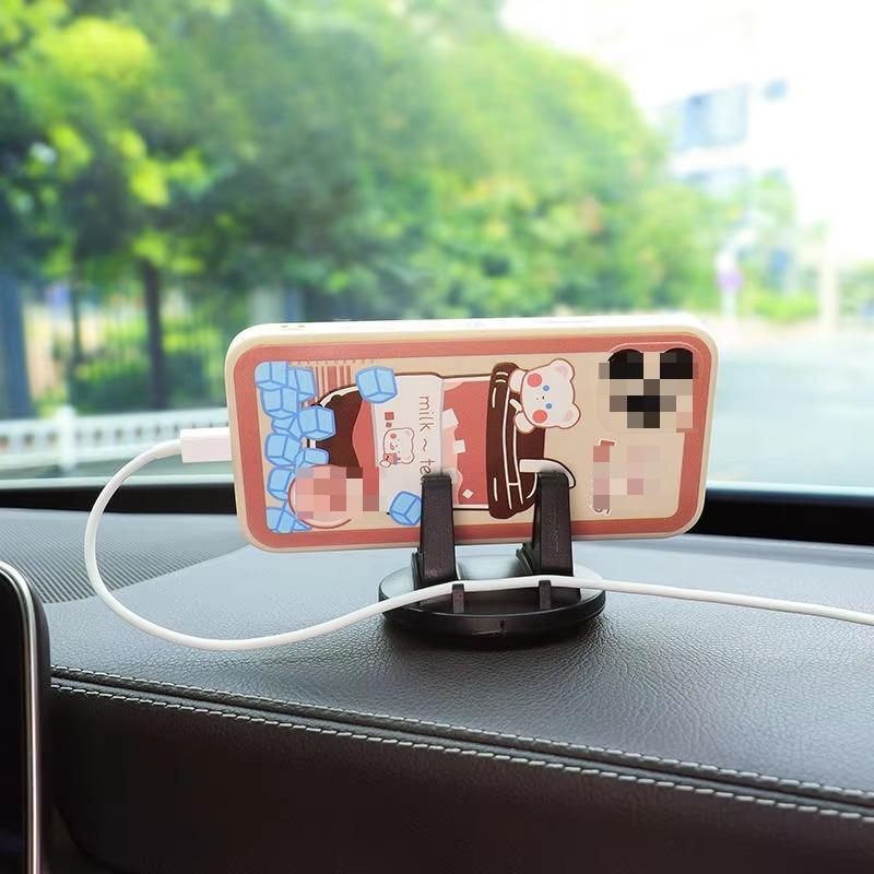 Universelle Auto Handyhalterung Frauen Cartoon Bär Auto Mittelkonsole Instrumentenrahmen Zubehör Innenraum