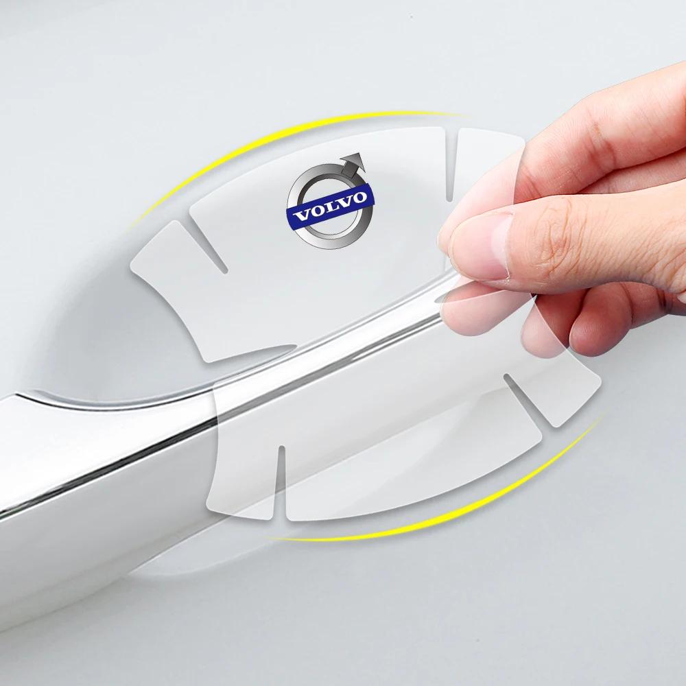 4/8 Stück Auto Styling Logo Türgriff Schale Kratzschutz Aufkleber Für Volvo R Design V50 S40 XC90 S40 S60 S70 T6 AWD C30 C40