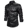 Men's Shines Sequins Long Sleeve Button Down Shirt for Halloween Cosplay 70s Disco Party Dress Shirt