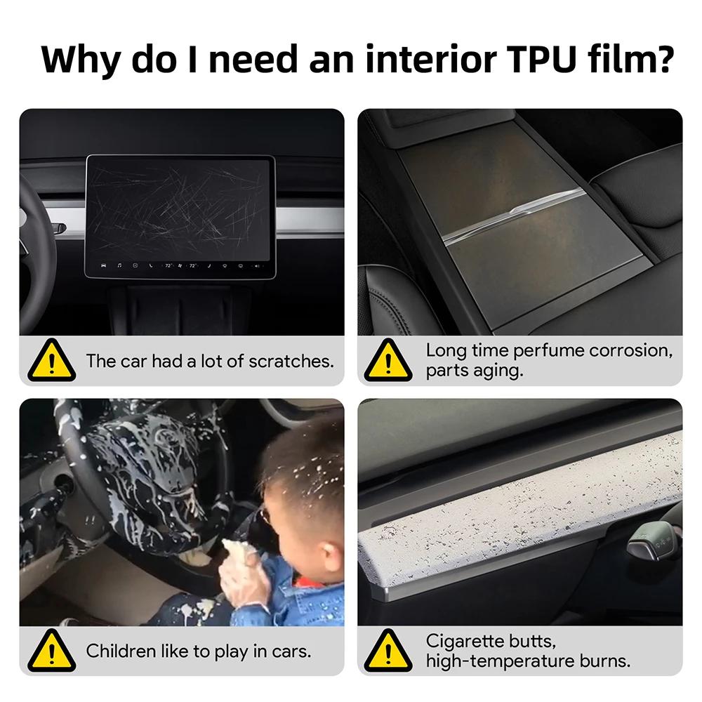 For Tesla Model Y Juniper New Model 2025 2026 TPU Interior Protective Film Navigation Screen Anti Scratch Sticker