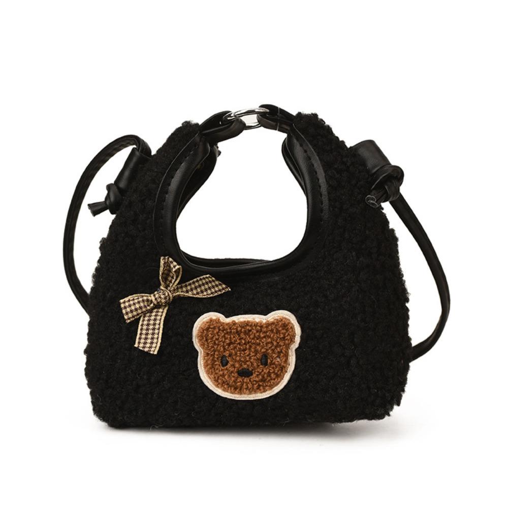 Cute Plush Crossbody Bag Cartoon Mini Shoulder Bag Creative Bear Bow Handbag  Kids