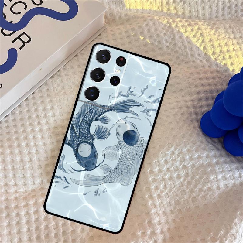 Yin Yang Koi Phone Case For Samsung Galaxy S25 S24 Ultra S9 S10 S20 S22 S21 Plus S23 FE Portector Cover