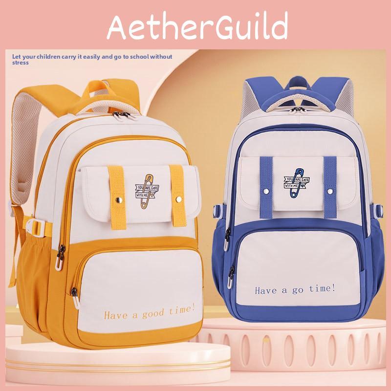 Letter Fashion Backpack With Waterproof Material For Middle School And Campus