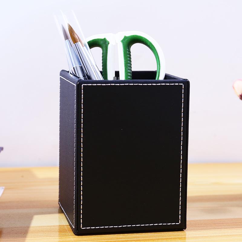 Multifunctional PU Leather Pen Holder and Desk Organizer