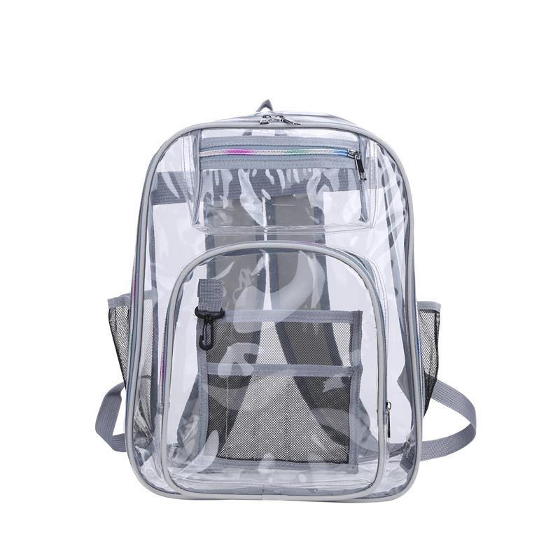 Backpack Waterproof Transparent School Bag Large Capacity Backpack Solid Clear Backpack Unisex Fashion Transparent Plastic Bag 33cm14cm43cm