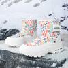 Fashion Printed White Snow Boots Men Winter Fluff Mens Fur Boots Outdoor High-top Cotton Shoes Men Casual Boots Botas De Hombre