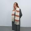 Plush Tassel Shawl Colorful Cashmere Scarves Classic Stripe Wool Scarf  Girl