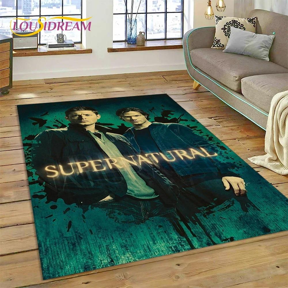 SPN Newest Supernatural Dean Sam 3D Carpet Rug for Bedroom Living Room Home Sofa Decoration,Children Game Large Decor Floor Mat