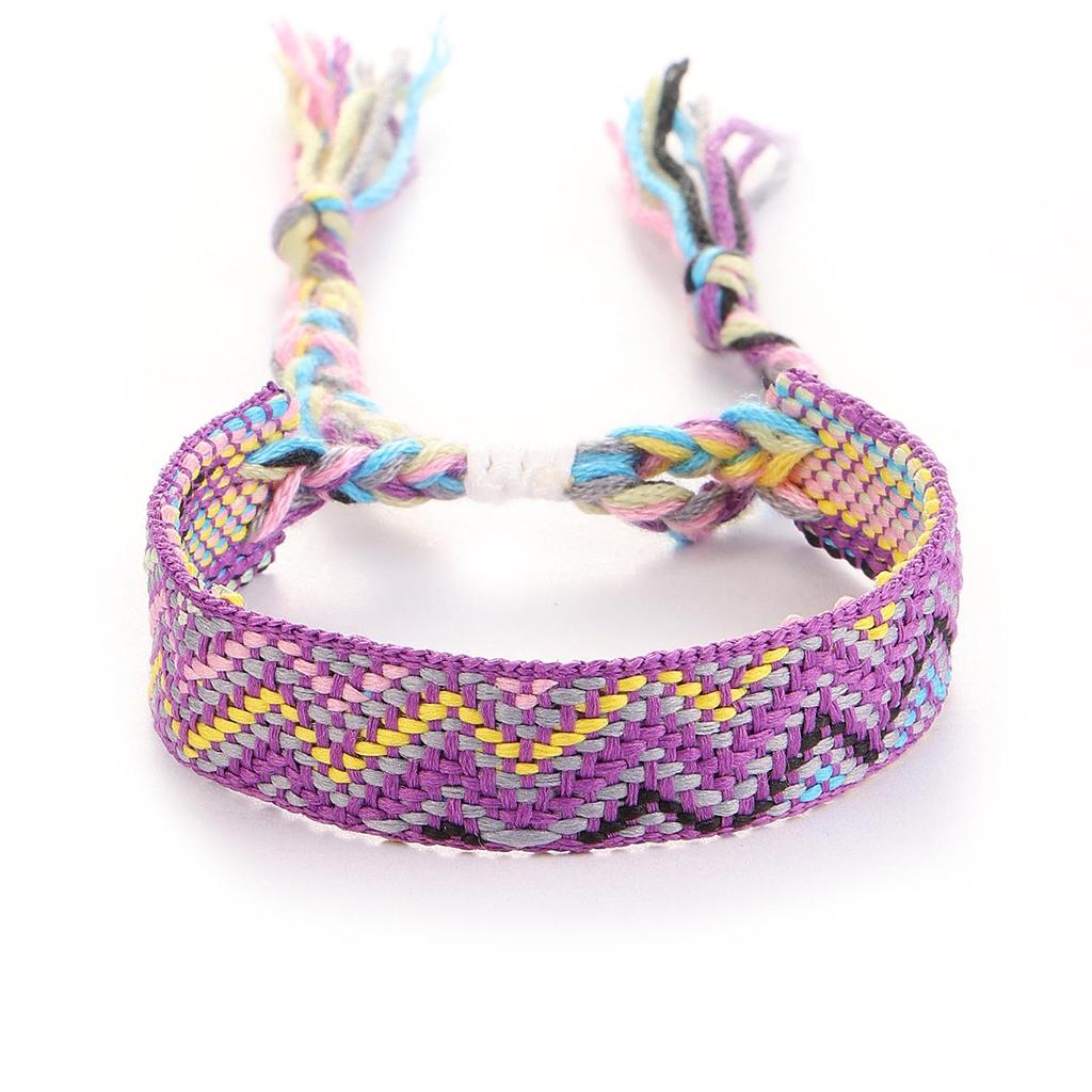 Trendy Woven Rope Drawstring Plaid Bracelet for Women