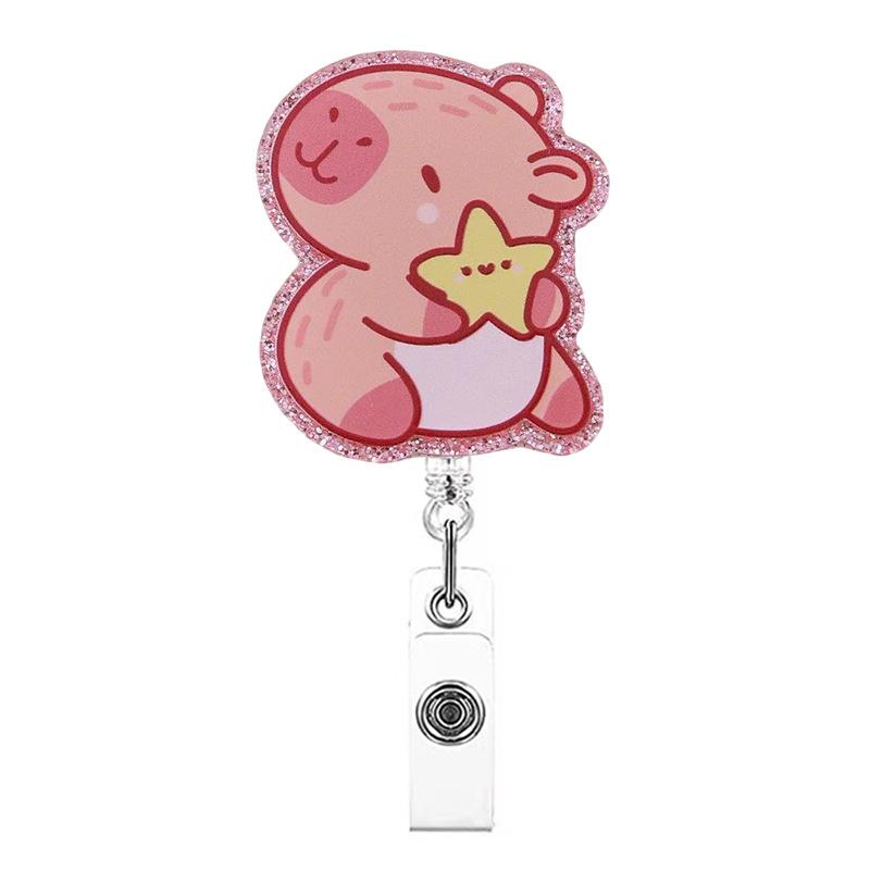 

Kapibala Badge Holder Lightweight Nurse Badge Reel Retractable Alligator Clip Acrylic Id Card Holder For Volunteer Clinic Office