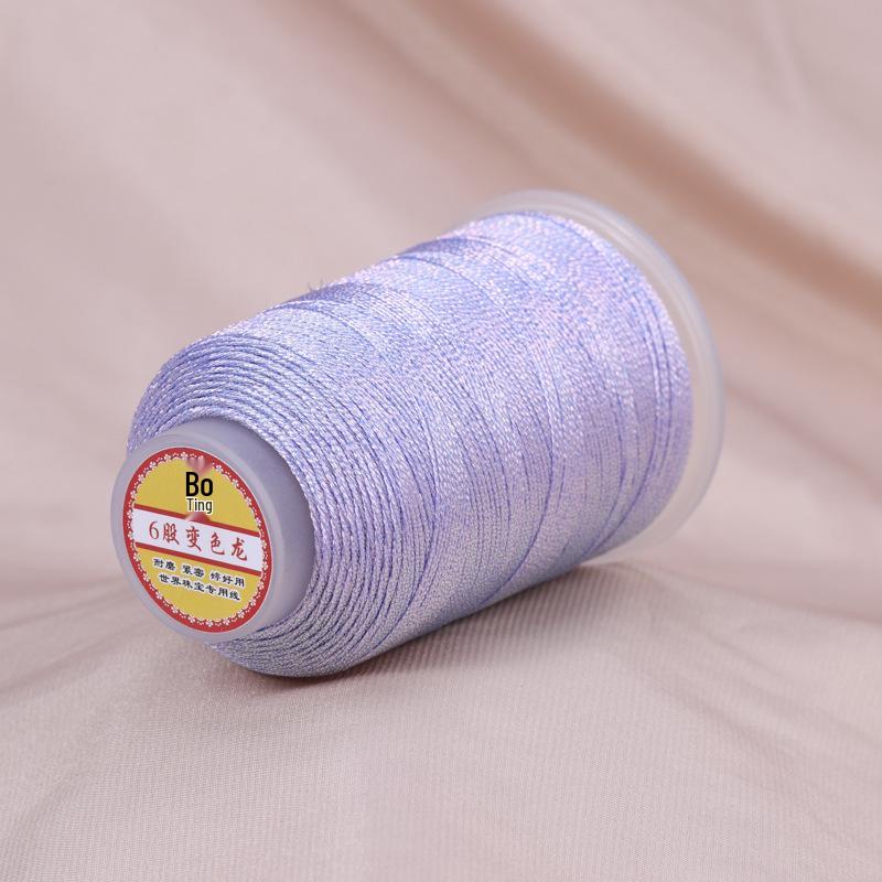 Medium Chameleon Iridescent Thread - 6 Strands for DIY Weaving, Tassel, Fringe, Knotting, Beading, and Jewelry Accessories