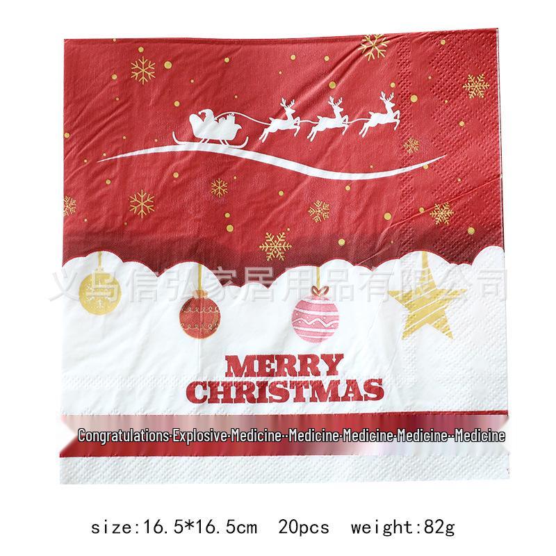 Festliches Weihnachtsgeschirr-Set: Pappteller, Servietten, Becher, Unregelmäßige Teller, Tischdecke, Besteck für Neujahrspartys