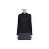 Fila Solid Color Casual Long Sleeve Knit Top Women Tops Black A11W215215F-BK