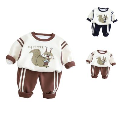 Conjunto Infantil Casual de Manga Comprida, Roupas Confortáveis para o Dia a Dia