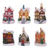 Led Christmas Village Houses Resin Delicate Cabinet Beloved Collectible Buildings New Year Gift