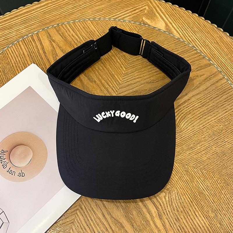 

Пустая шляпа-цилиндр Детская кепка с вышитыми буквами Летняя кепка с открытыми плечами и хвостиком для занятий спортом на открытом воздухе Мужская шляпа от солнца adjustable (54-59cm) чёрный